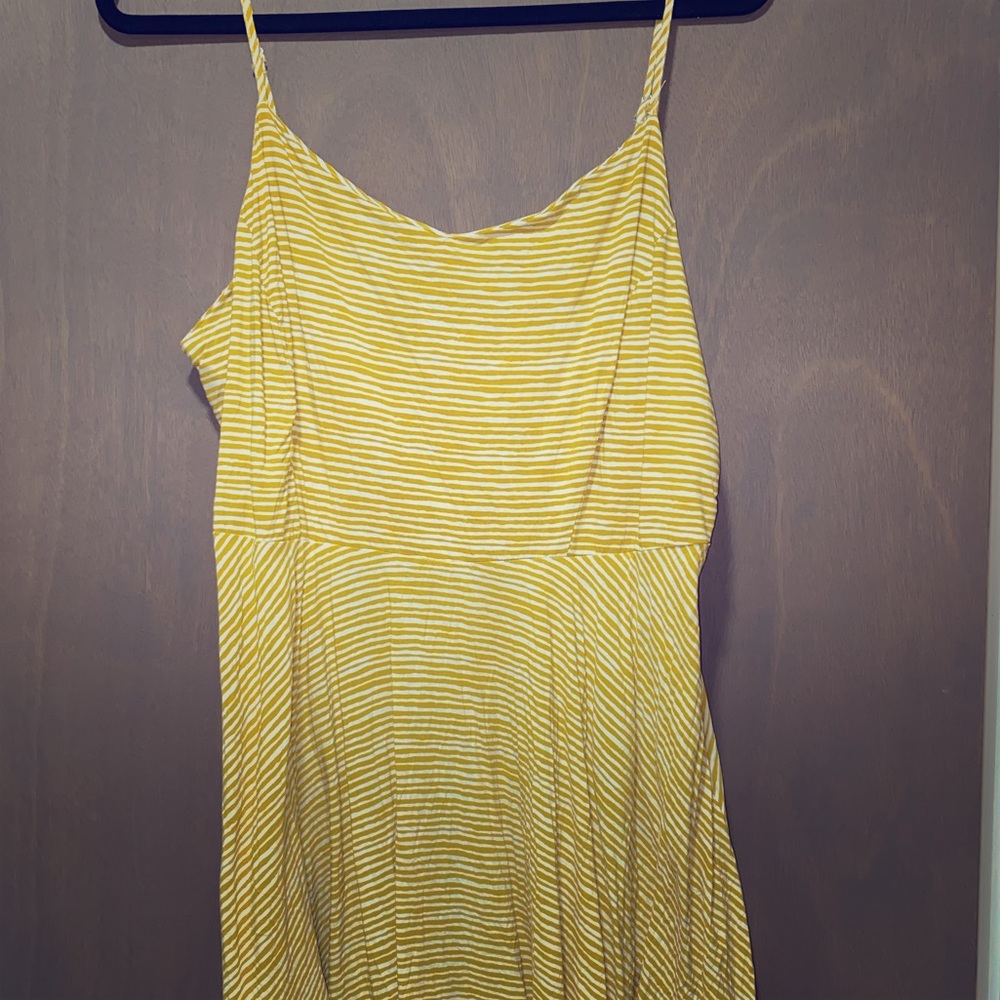 Old Navy Yellow Striped Fit and Flare Cami Dress